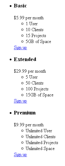 CSS Pricing Table 2