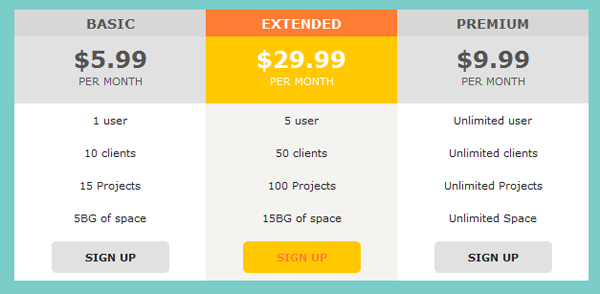 CSS Pricing Table