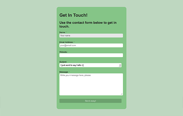 HTML Contact Form